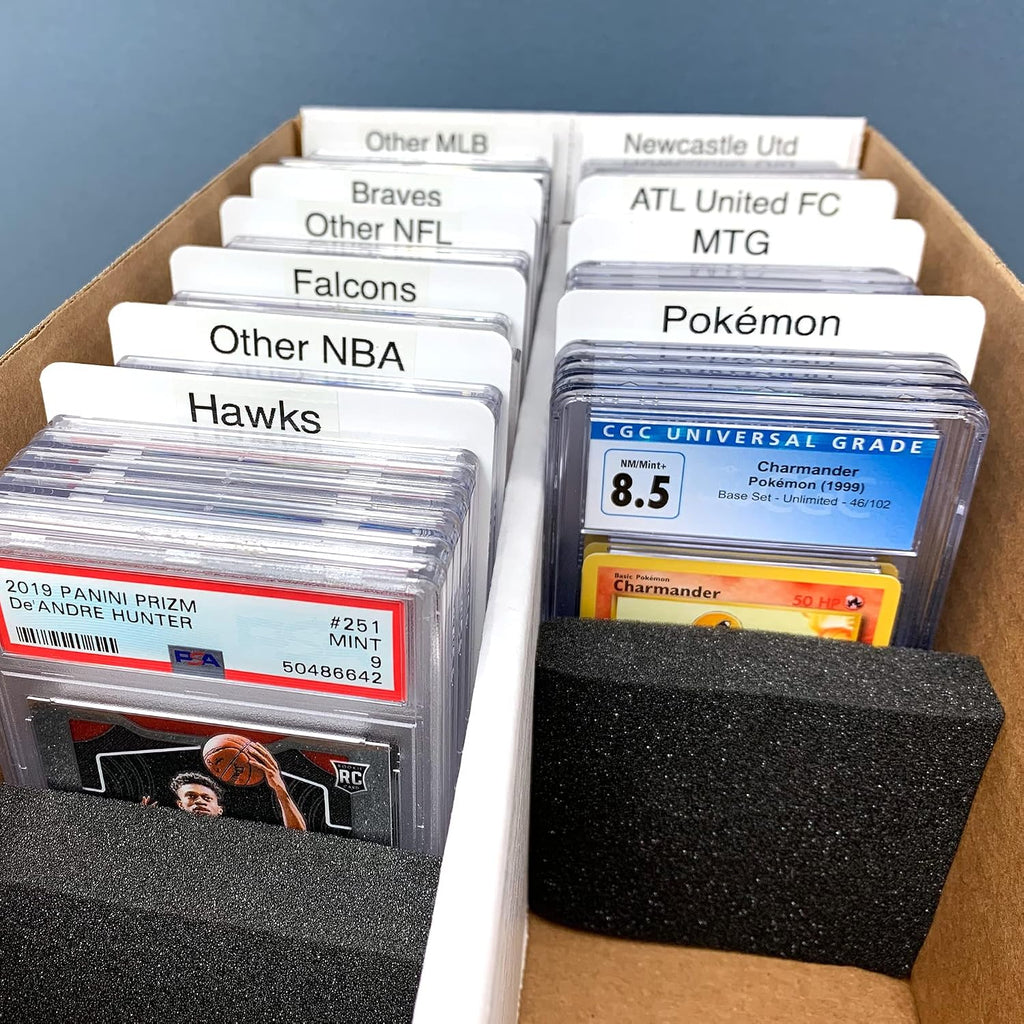 Graded Trading Card Dividers - 10 ct | Archival Quality, Write-On Index Tab, 3 1/4 X 5 11/16 Inches | Fits Graded