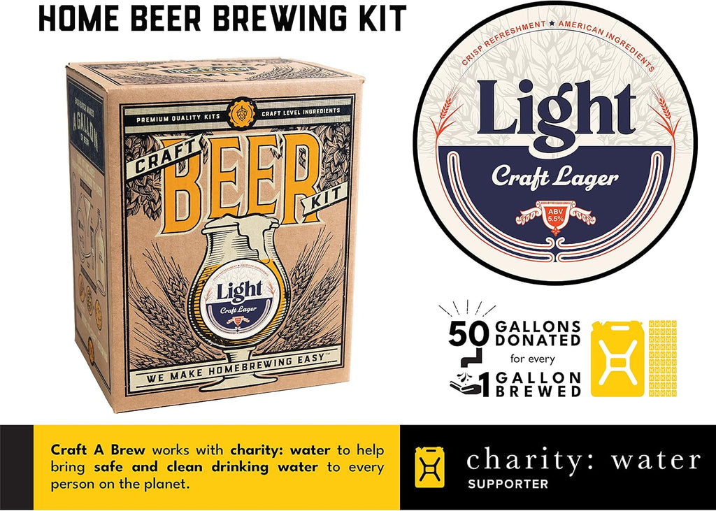 Light - Craft Lager - Beer Making Kit - Make Your Own Craft Beer - Complete Equipment and Supplies - Starter Home