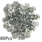 M3 Carbon Zinc Plated Steel 4 Pronged Tee Nut T Nut, Speaker Nut T-nut Blind Pronged Tee Nut for Table Legs Rock Climbing Wall Woodwork, 80Pcs