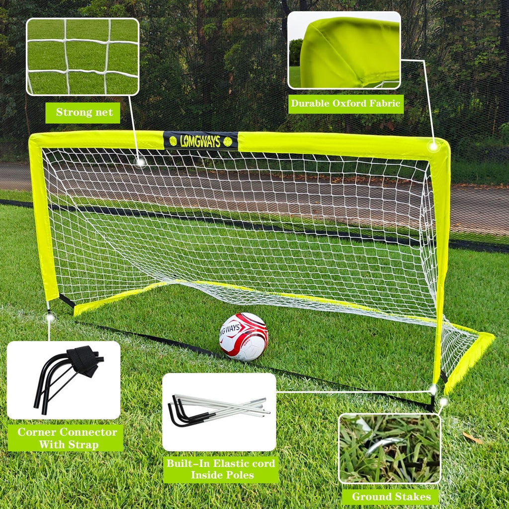Soccer Goal for Kids + Youth with Carry Bag for Practice & Games | Indoor+Outdoor Use| Easy Set Up| Multiple Sizes|
