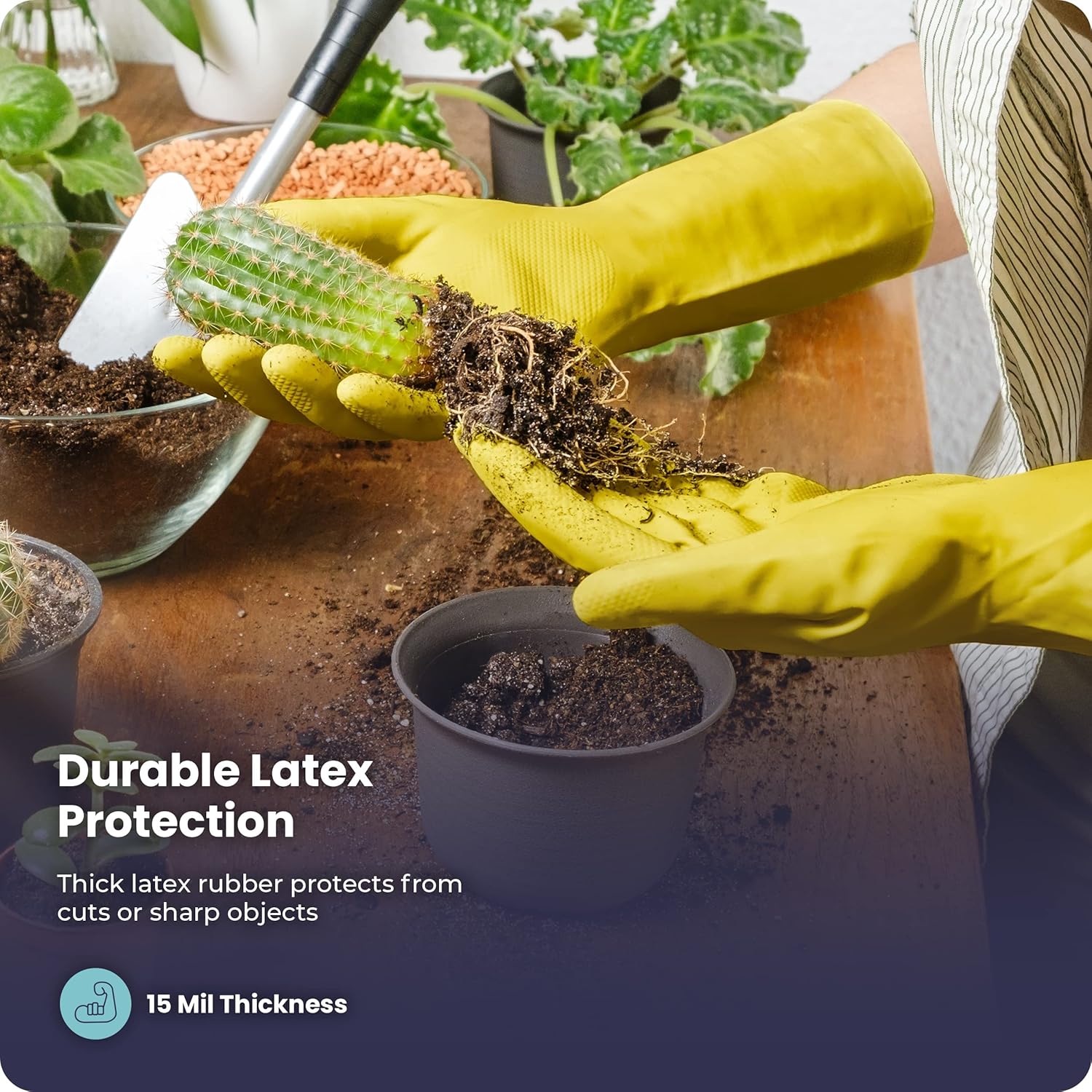 3/6/12/60 Pairs Cleaning Gloves, Waterproof Rubber Gloves for Washing Dishes, Non-Slip Latex Dishwashing Gloves