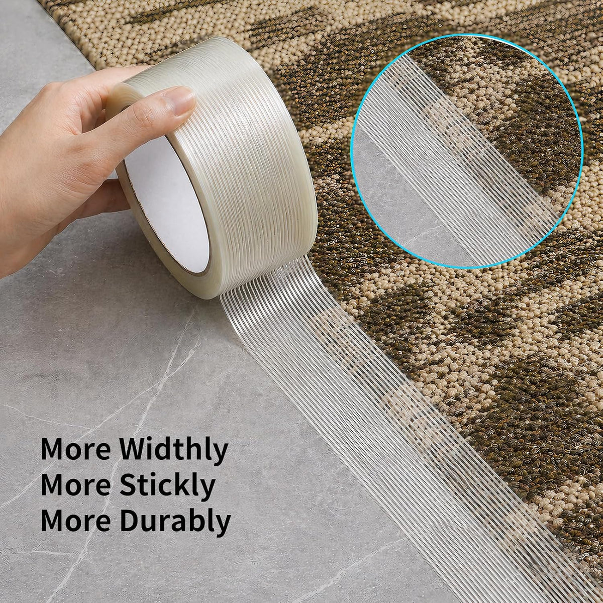 Strapping Tape 2 Inch x 35 Yards 1 Rolls, Heavy Duty Tape for Cargo, Clear Packing Tape Reinforced with Mono