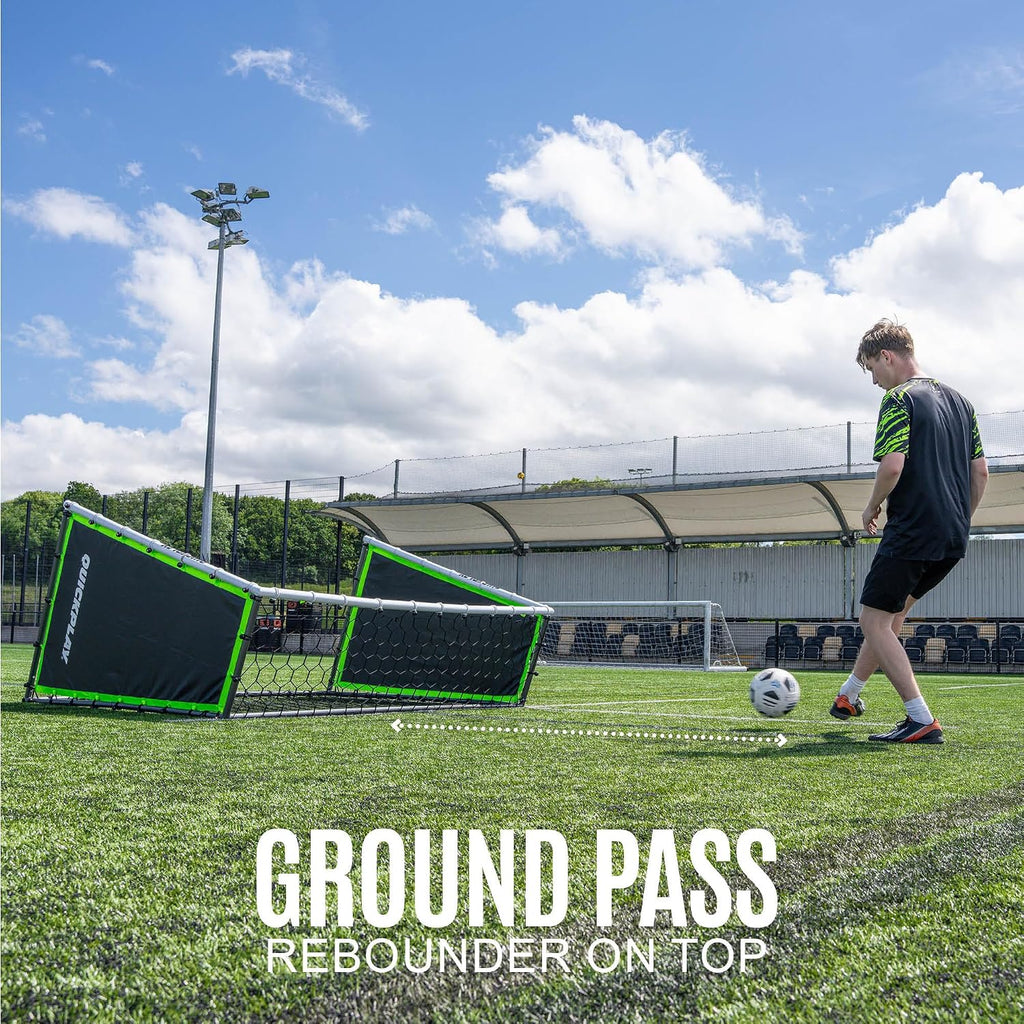 GS Trainer 3-in-1 Soccer Goal and Rebounder for Solo Training | 3 in 1 goal, rebounder & passing wall, Galvanized
