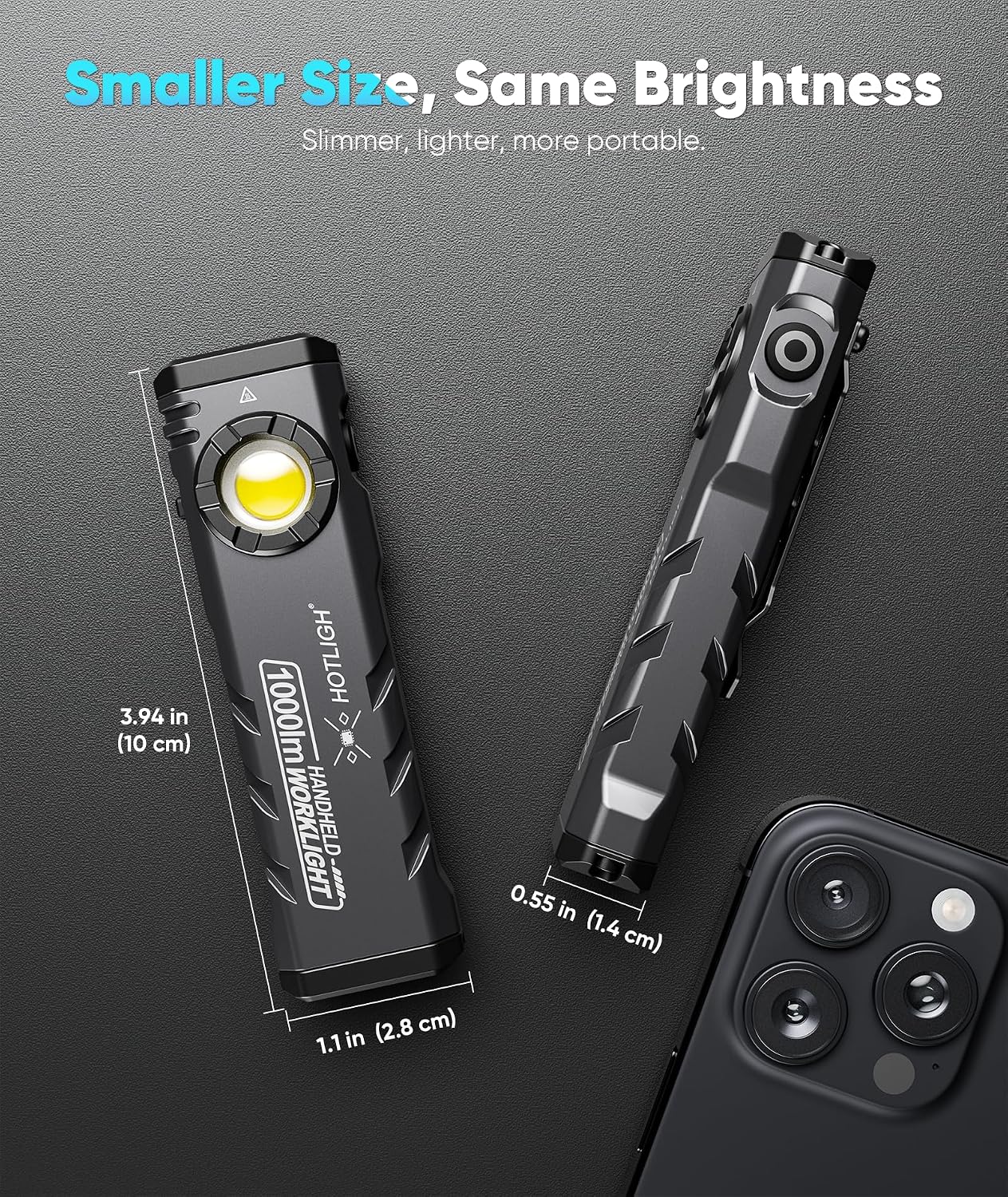 ZF8329 Rechargeable EDC Flashlight, 1000Lumens LED Flashlight Rechargeable with Turbo Mode, Small Flashlight with