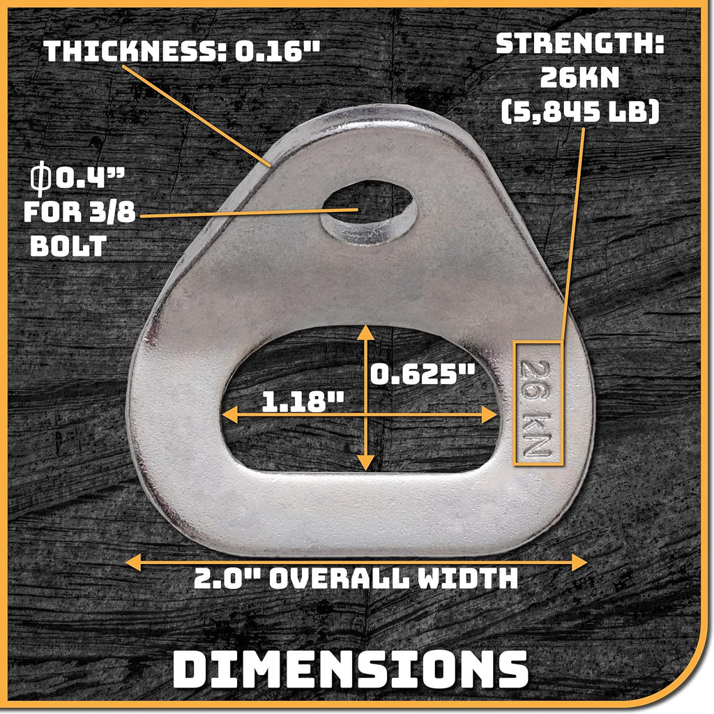 26kN Climbing Wall Bolt Hanger/Anchor/Tiedown for 3/8" Screw/Bolt Ideal for Rock Climbing and Home Gyms, Hammocks