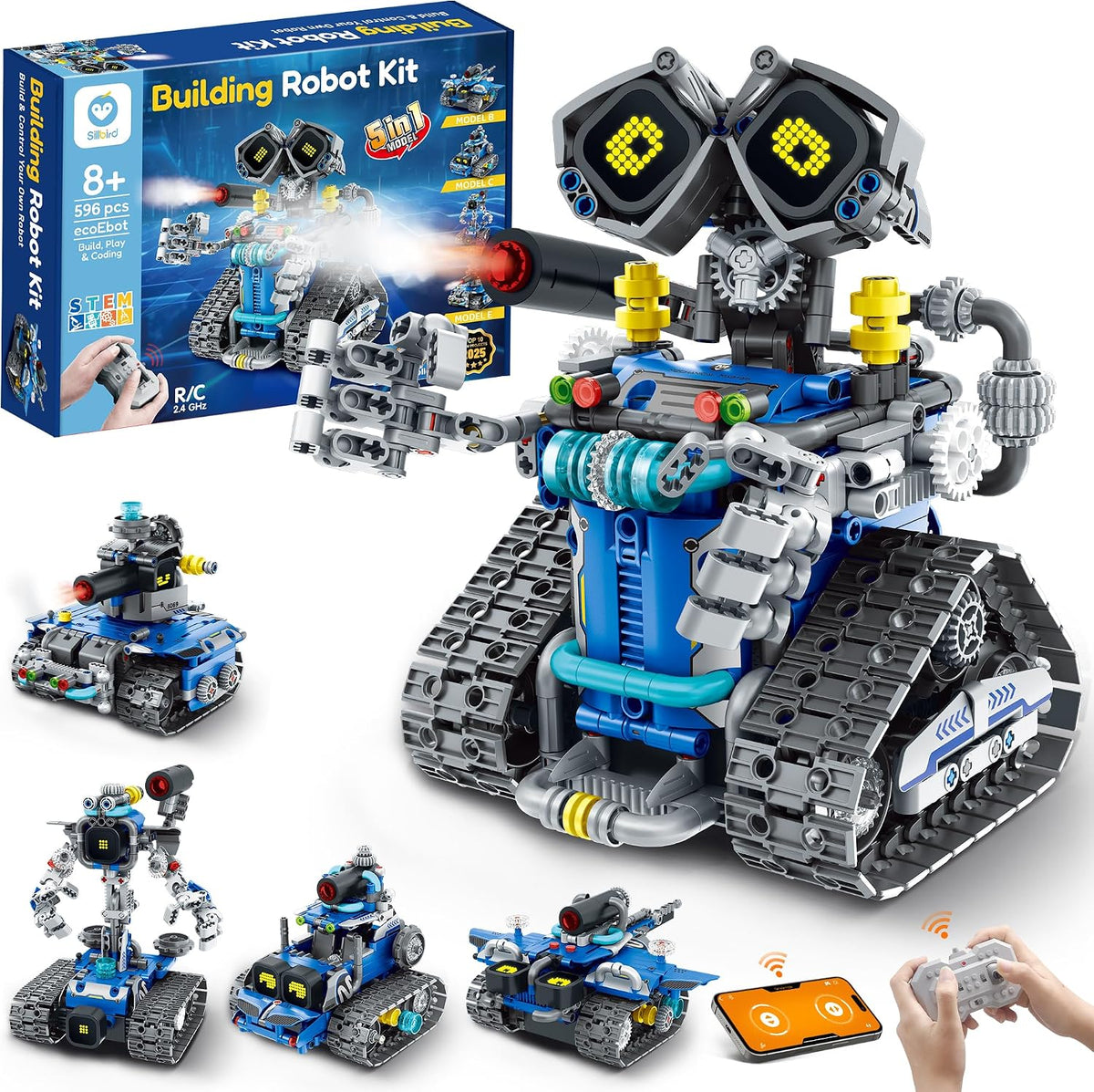 STEM Robot Building Kit with Remote Control Gifts for Boys 8-14