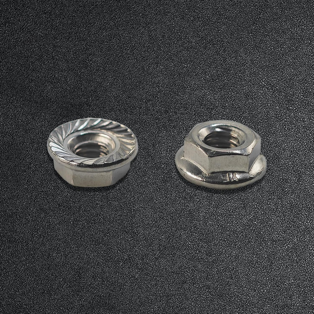 30PCS 1/4-20 Serrated Flange Hex Nuts, UNC Coarse Thread Hexagon Lock Nuts, 304 Stainless Steel for Home DIY Projects