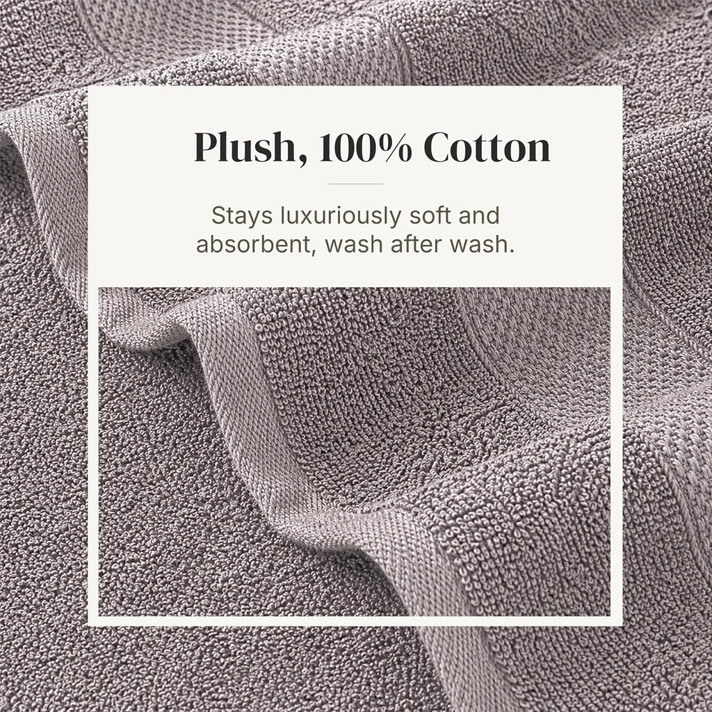 6 Piece Cotton Bath Towel Set – Ultra Soft 600 GSM Towels – Bathroom Set with Hand Towels and Washcloths – Waffle
