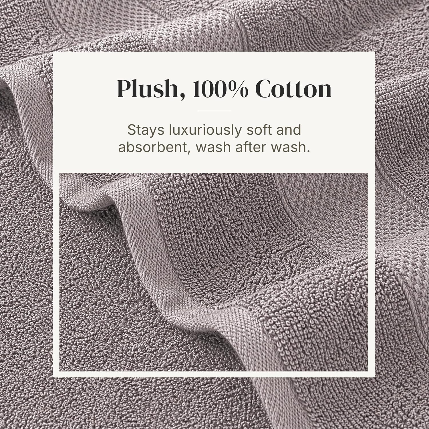 6 Piece Cotton Bath Towel Set – Ultra Soft 600 GSM Towels – Bathroom Set with Hand Towels and Washcloths – Waffle