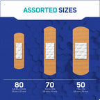 Fabric Adhesive Bandages, Assorted Sizes, 200 Count