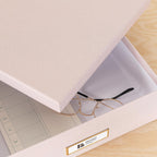 BIGSO OSKAR A4 Document Box - Storage Box with Lid and Handle - Desk Tray for Paper, Brochures & Documents - Shelf