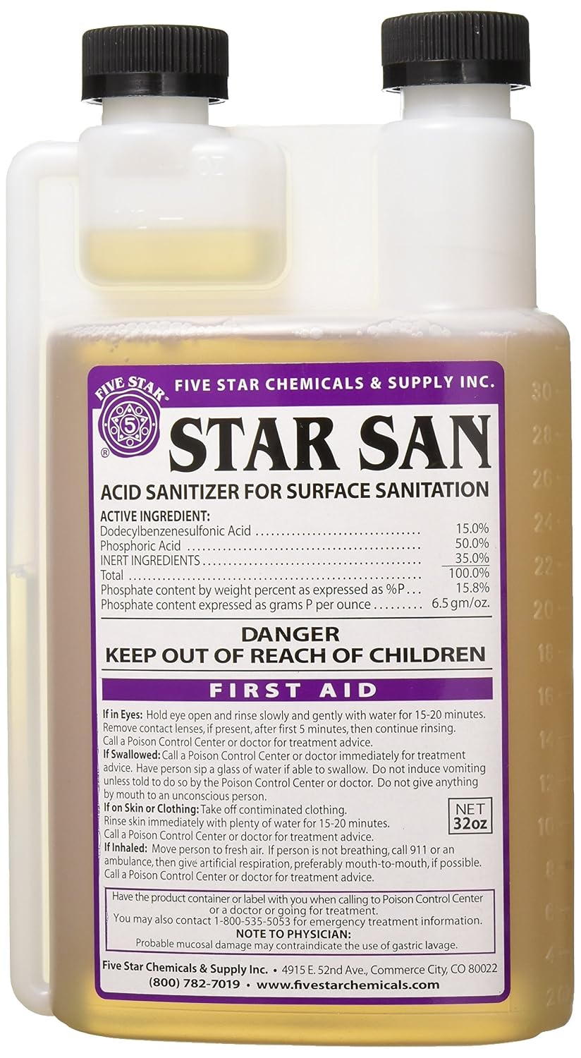 Star San Acid Sanitizer for Surface Sanitation, 32oz