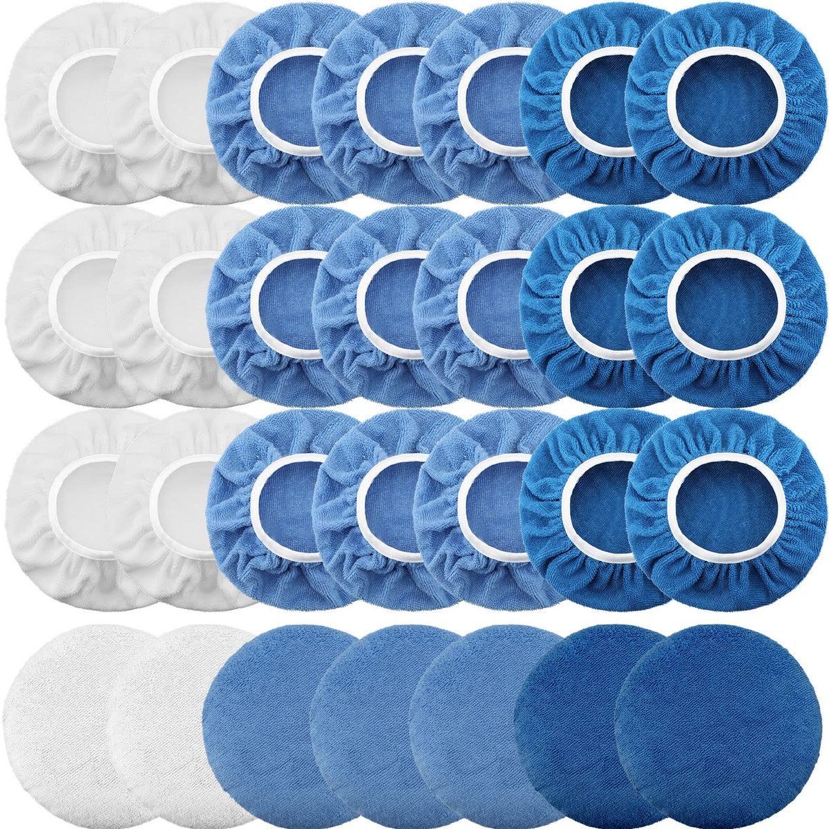 40 Pcs 9 to 10 Inches Buffer Pads, Car Polisher Bonnets, Mixed