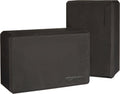Non-Slip Yoga Blocks, Set of 2, Deepen Poses, 4" x 9" x 6", Black