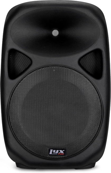 15 Inch PA Active Speaker System Compact and Portable with Equalizer, Bluetooth, MP3, USB, SD Card Slot, XLR, 1/4”
