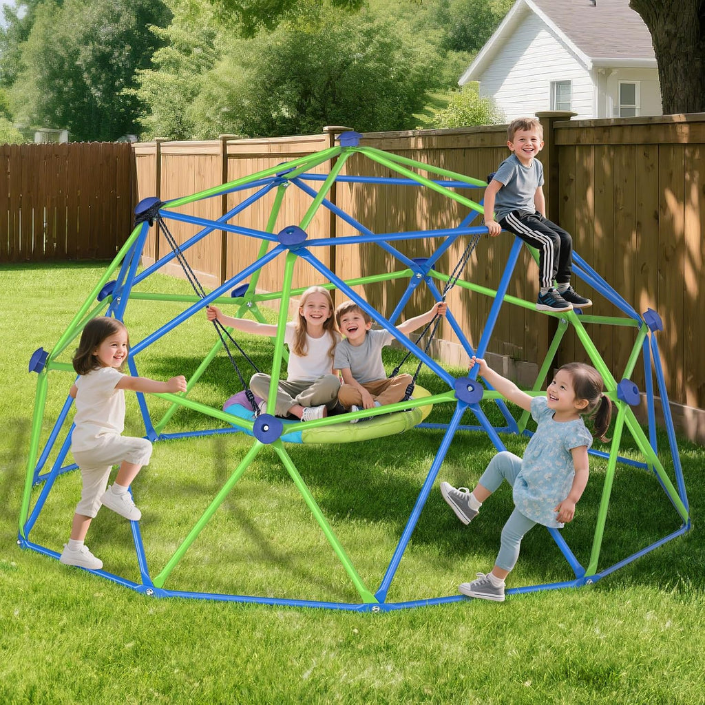 Climbing Dome, 10FT Dome Climber with Canopy Monkey Bars for Kids 3 to 10 Outdoor Play Equipment, Supports up to