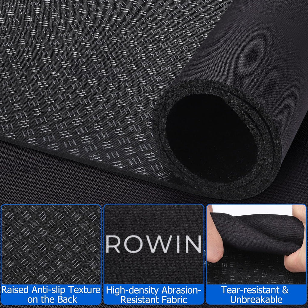 Non-Slip Mat Compatible with Peloton Bike, Concept 2 Rowing Machine | 2PCS Exercise Bike Mat, Protects for Hardwood