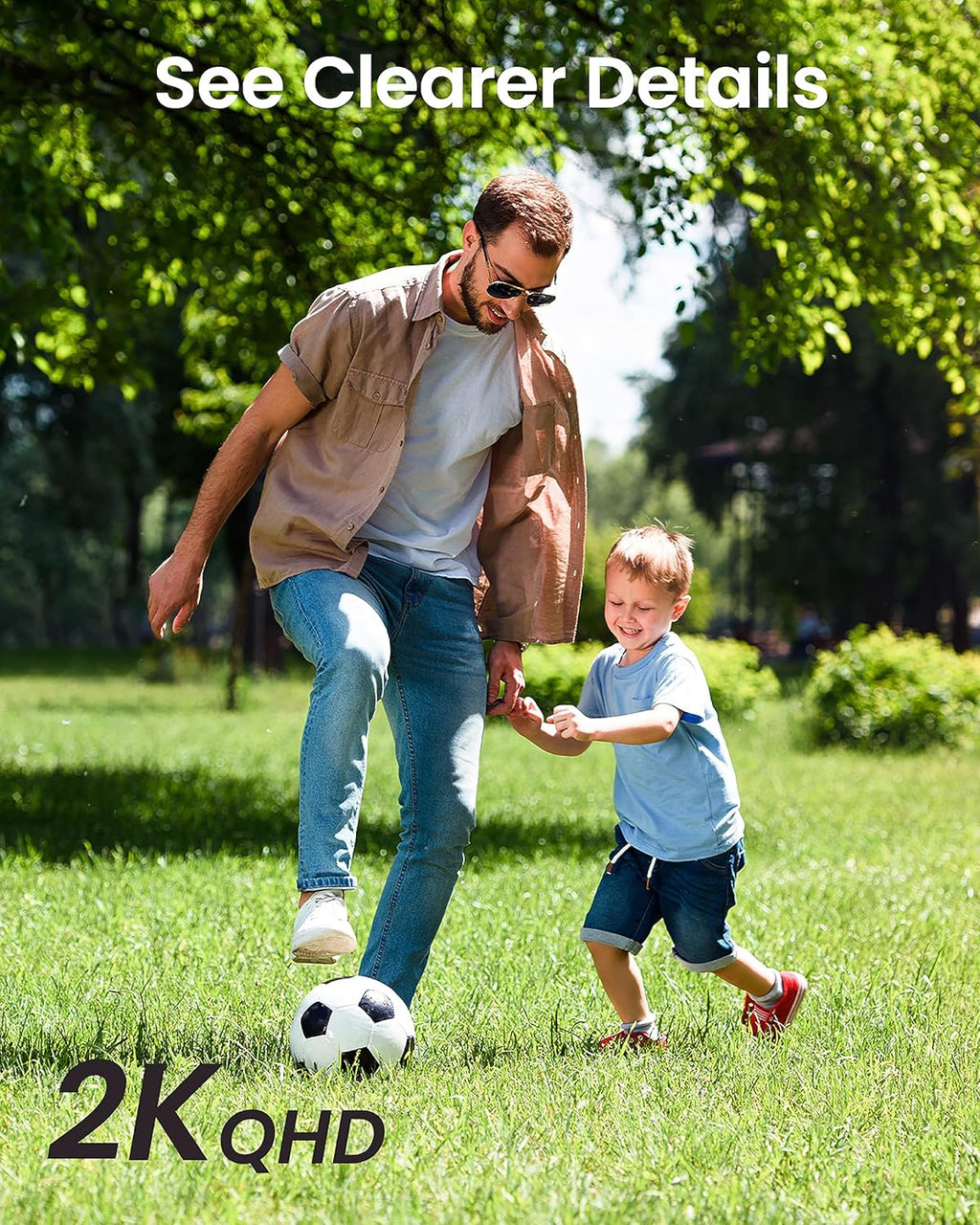 2K Security Camera Outdoor 2Packs, WiFi Outdoor Security Cameras Pan-Tilt 360° View, 3MP Surveillance Cameras with