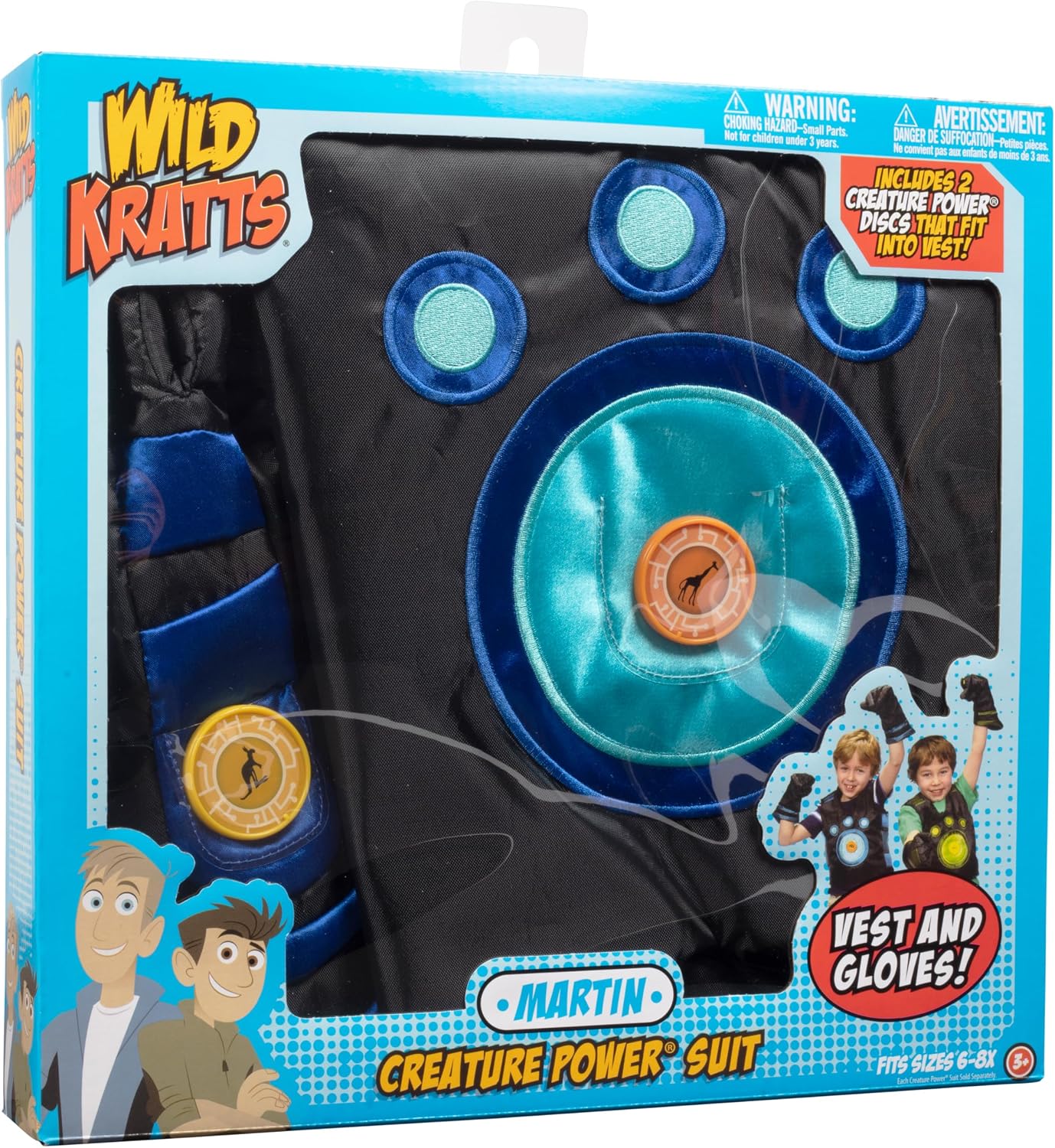 Wild Kratts Creature Power Suit Martin (Large 6-8X) Includes Vest, Gloves & 2 Power Discs for Halloween Costume