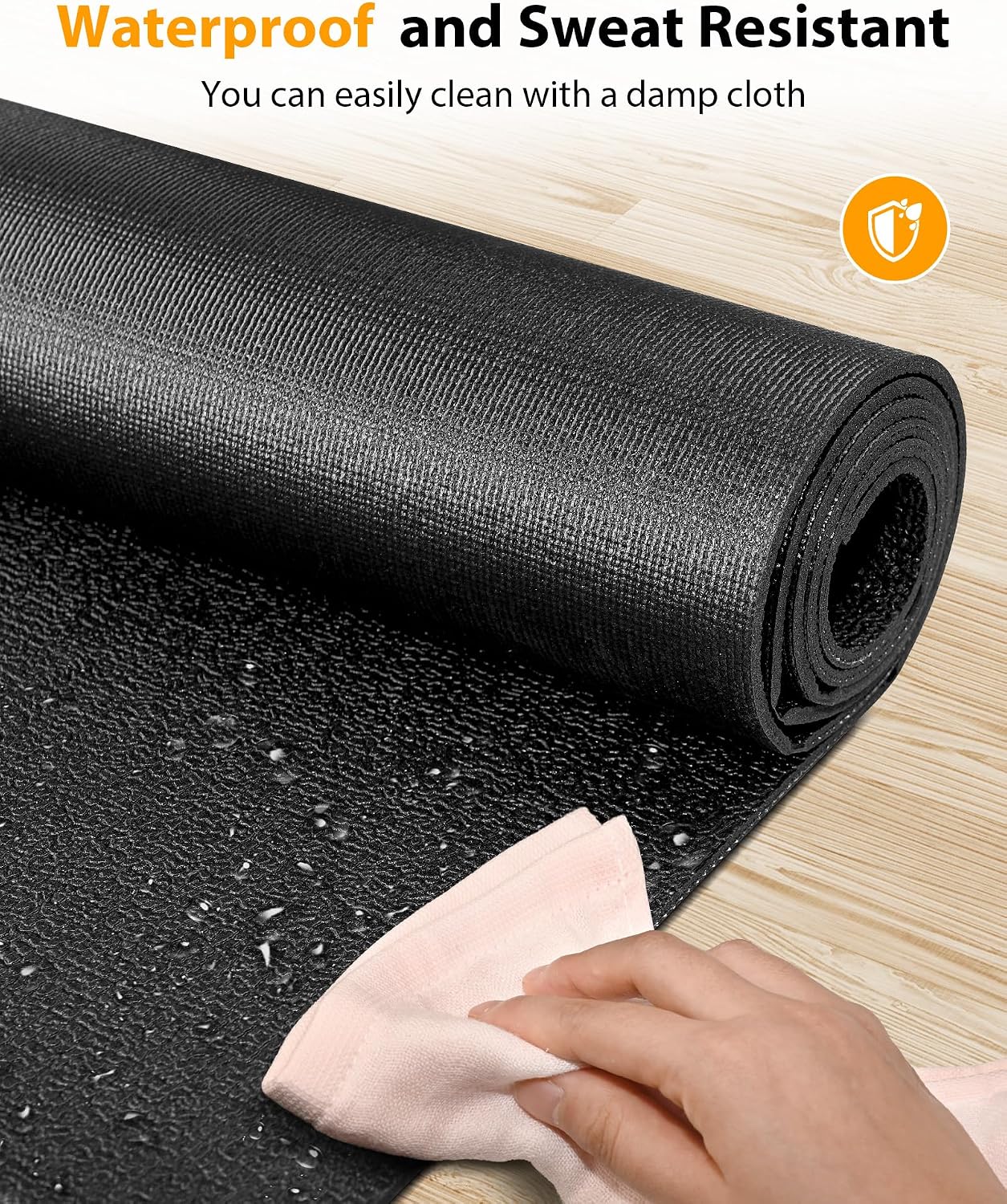 Foldable Rubber Treadmill Mat - Exercise Bike Mat with Waterproof | Non-Slip, Shock Absorption, Exercise Equipment