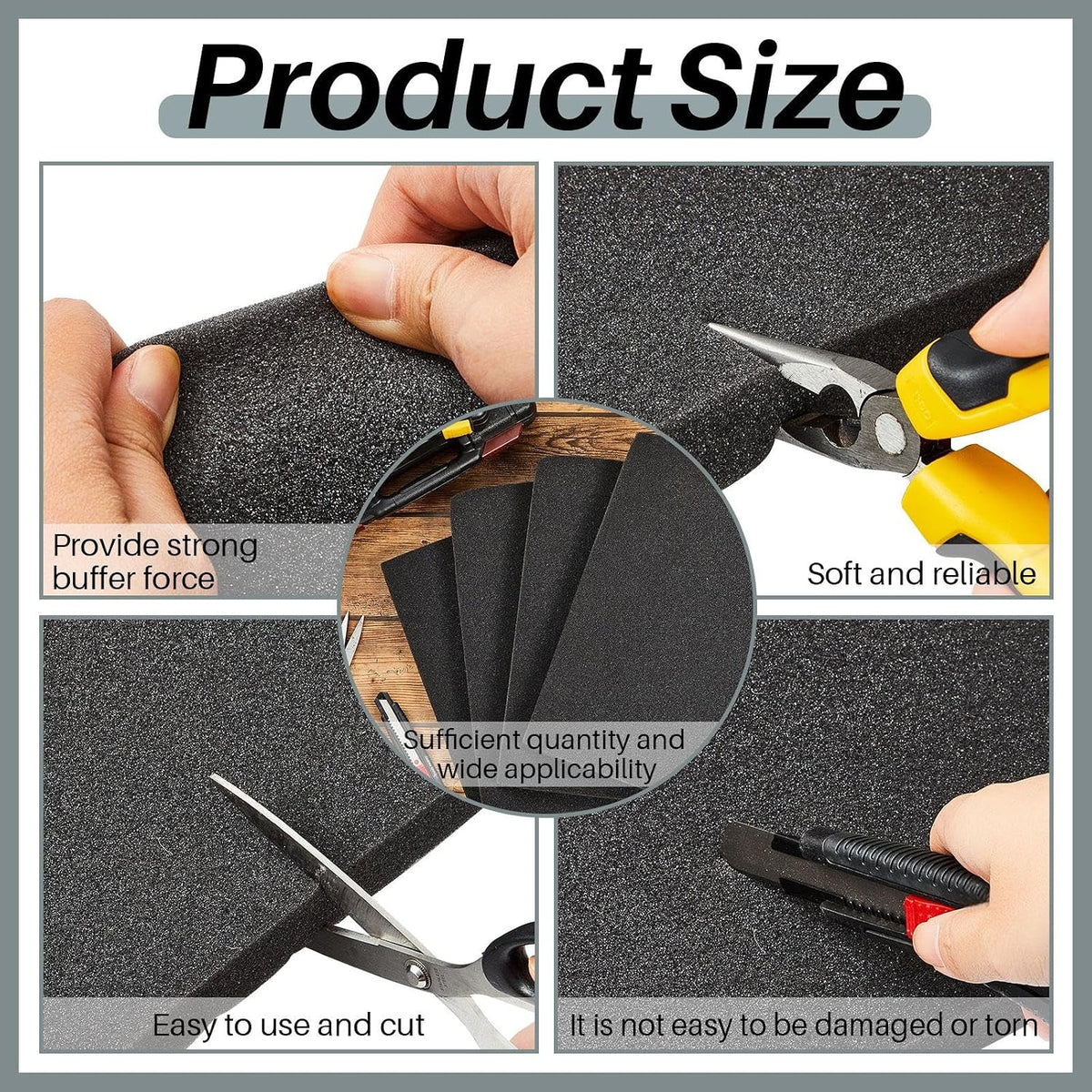 4 Pcs 16" x 12" x 0.5" Polyurethane Foam Sheet for Case Toolbox