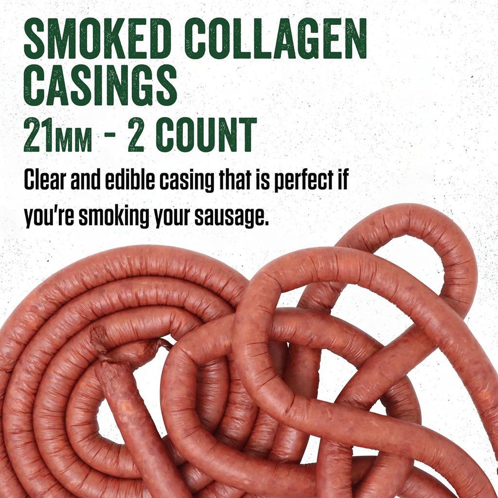 Products Clear Smoked Collagen Casings, 21mm, Edible Sausage Casings, Stuffs Approximately 20 Pounds Per Pack, Great