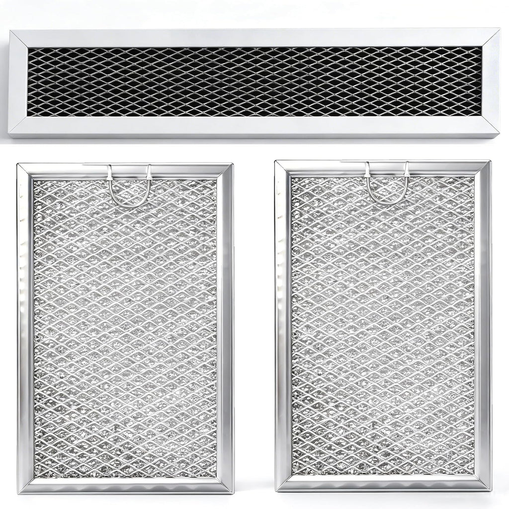 3PCS Microwave Grease and Charcoal Filter Compatible with GE Microwave PVM9005SJ1SS PVM9005SJ2SS PVM9005SJ3SS PVM9005SJ4SS PVM9005SJ5SS