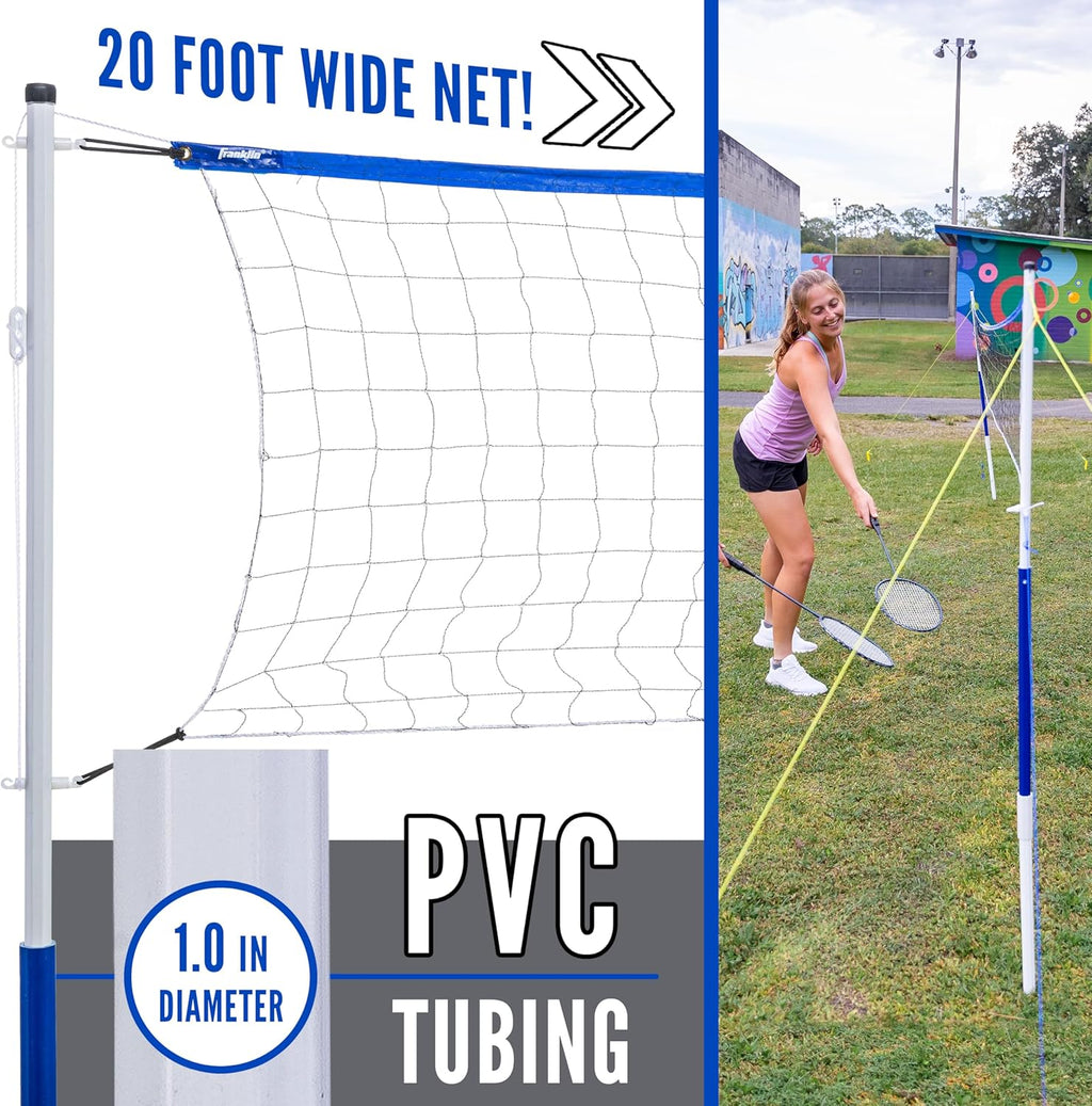 Volleyball + Badminton Sets - Beach + Backyard Game Set - Volleyball, Pump, Badminton Rackets, Birdies, Net + Poles