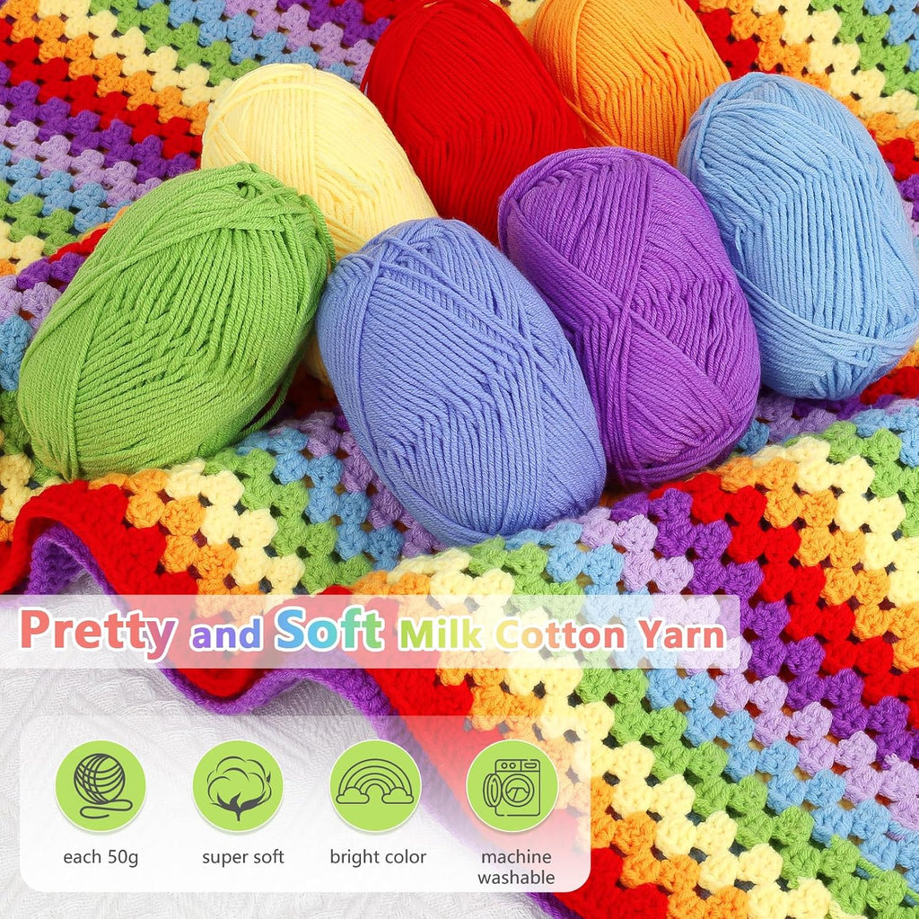 Crochet Blanket Kit for Beginners, Easy Crochet Kit for Beginners Adults & Kids with Step-by-Step Video Instructions