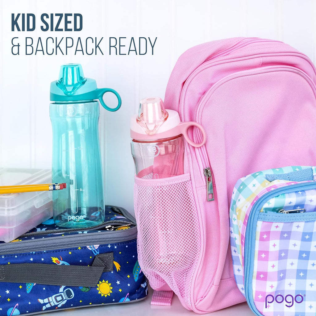 BPA-Free Tritan Kids Water Bottle with Silicone Soft Straw, Grey Geode, 18 oz. | Leakproof water bottle with soft