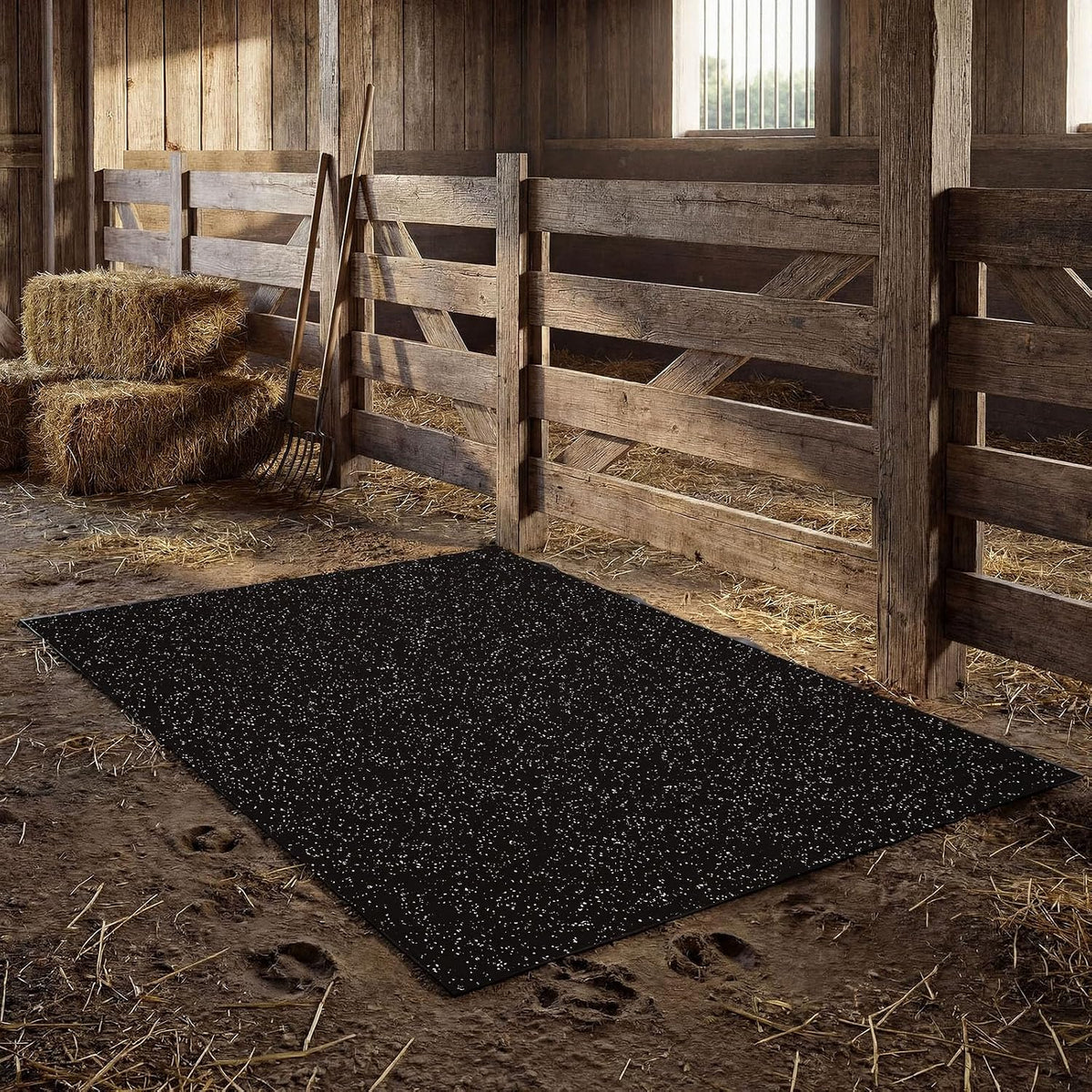 Heavy Duty Rubber Horse Stall Mats 4x6 ft Horse Stable Mat | Large, Waterproof, Non Slip, Washable,Easy to Clean for