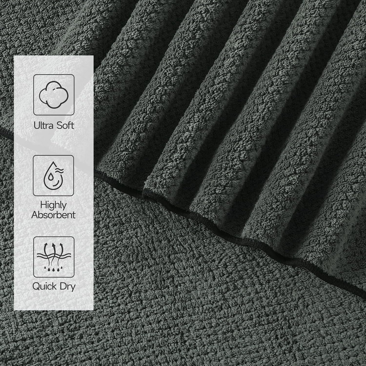 Soft 6 Piece Bath Towels Set, 2 Large Bath Towel Sheet, 2 Hand Towels, 2 Washcloths, Highly Absorbent, Quick Dry