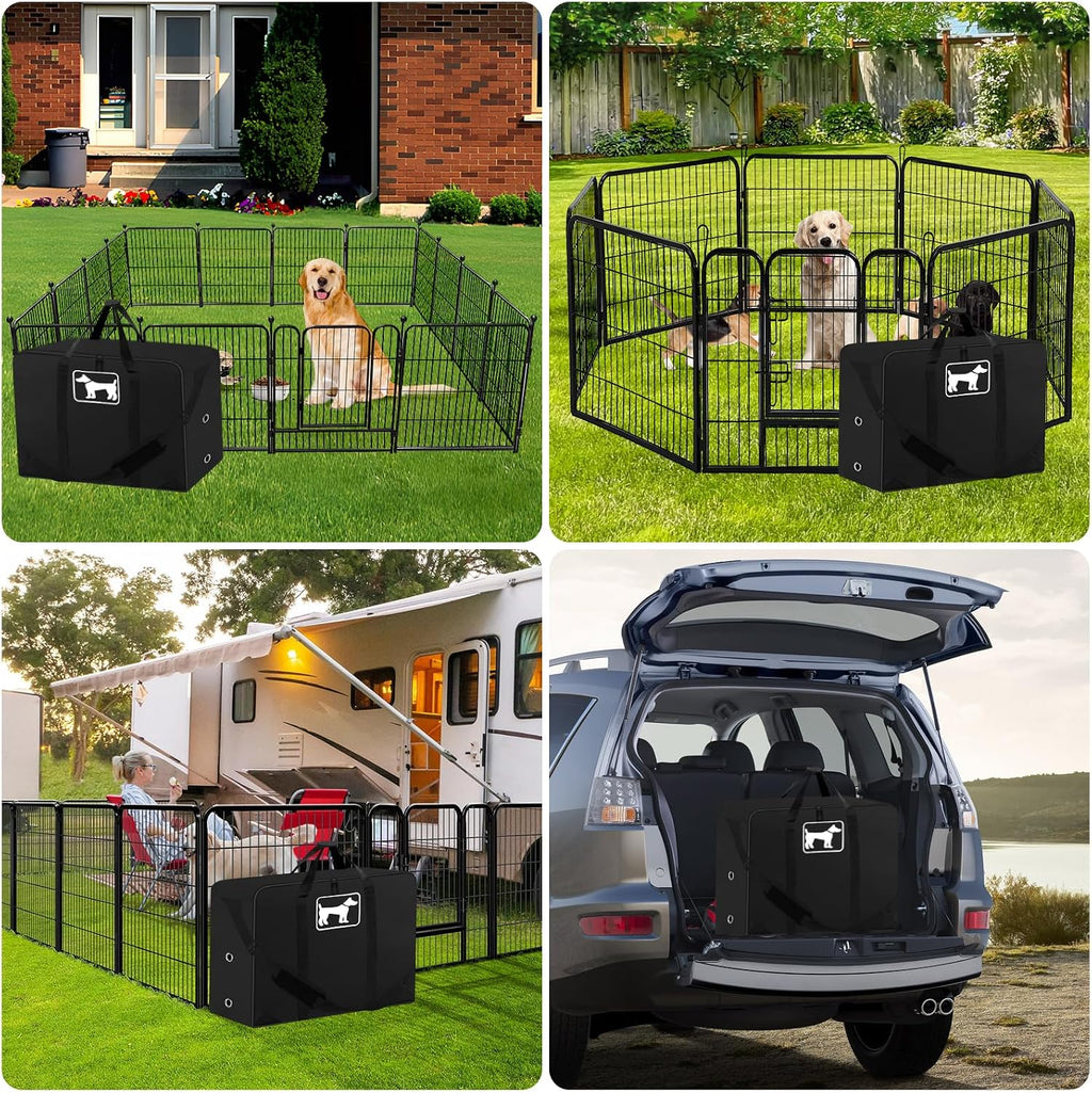 600D OxfordDog Playpen Storage Bag Fits 24" H 8 Panels and 9 Stakes Suitable for Foldable Exercise Pet Playpen, RV
