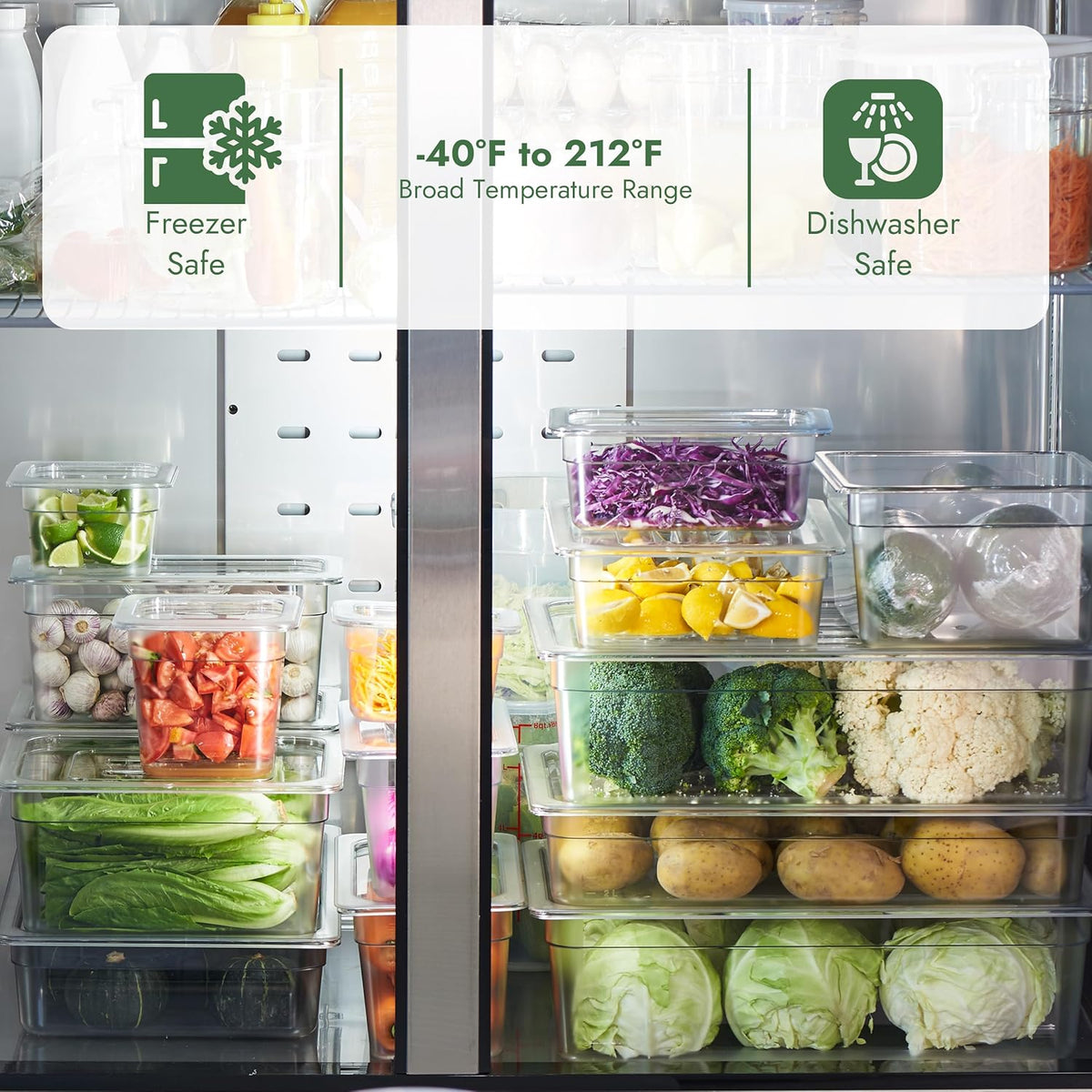 6-Pack 1/6 Size 4" Deep NSF Polycarbonate Food Pans | Dishwasher & Freezer Safe Clear Container for Prep Tables