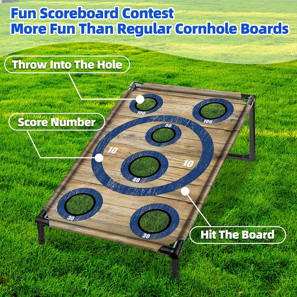 Cornhole Board Set Corn Hole Games for Adults and Kids Backyard | 3x2 Ft Corn Hole Toss Game with 8 Bean Bags for