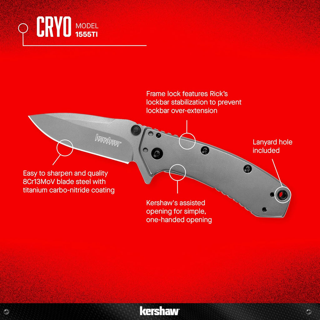Cryo Pocket Knife, EDC Knife with Speedsafe Assisted Opening, 2.75 Inch Stainless Steel Blade, Multiple Styles