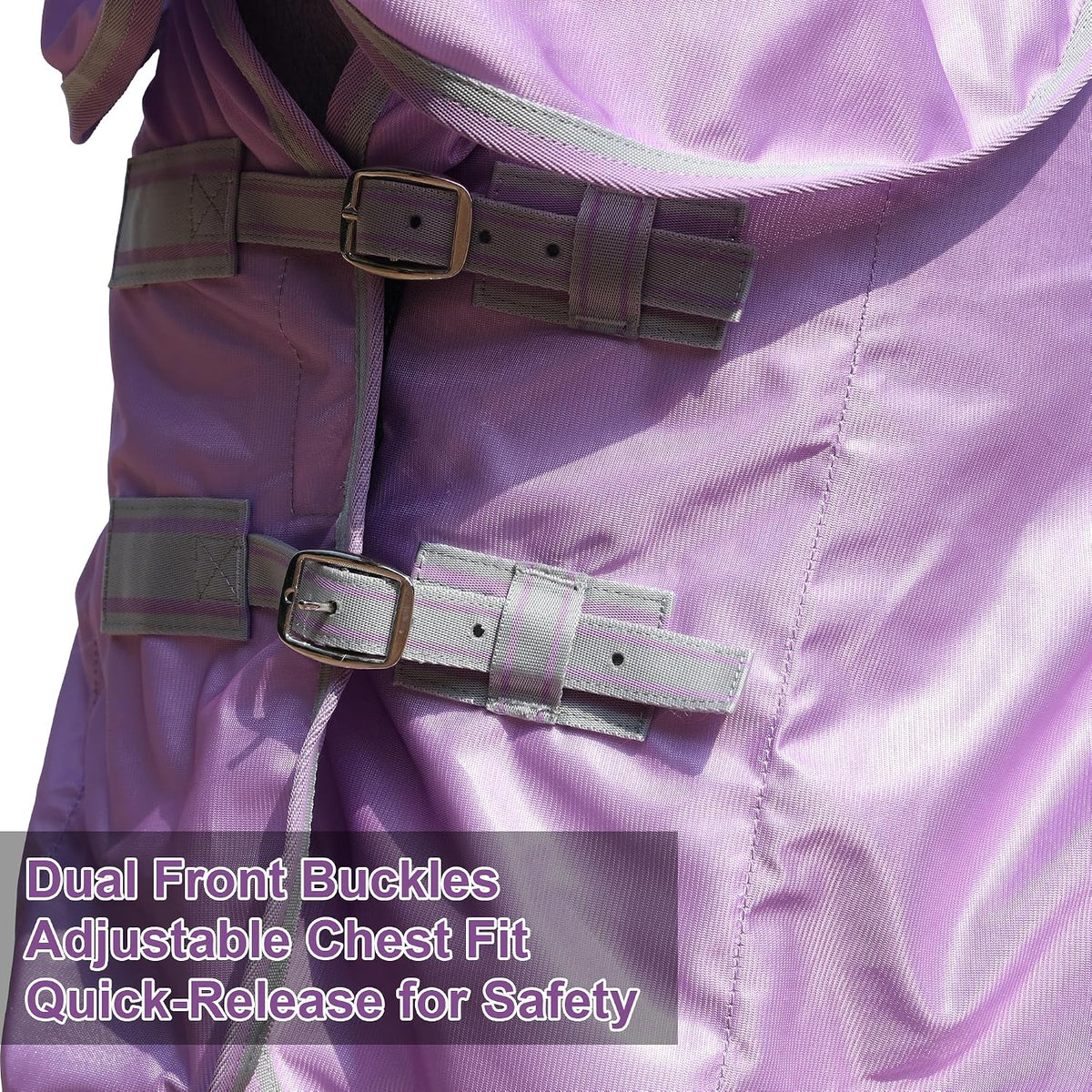 Horse Fly Sheet with Neck Cover & Belly Band Mesh UV Protection