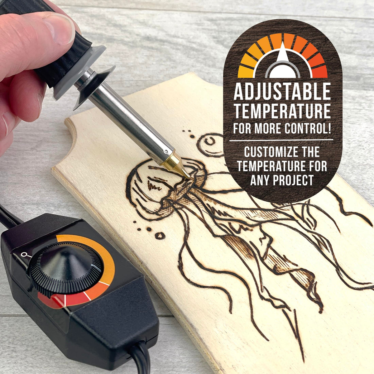 Wood Burning Tool Kit 16 Piece Adjustable Temp Wood Burning Pen