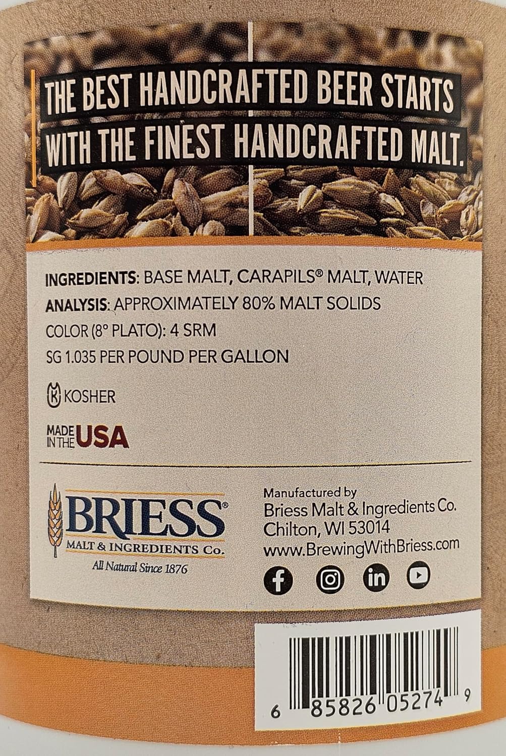 Learn To Brew B8-IS5X-KJH8 Briess Liquid Malt Extract Golden Light for Homebrew