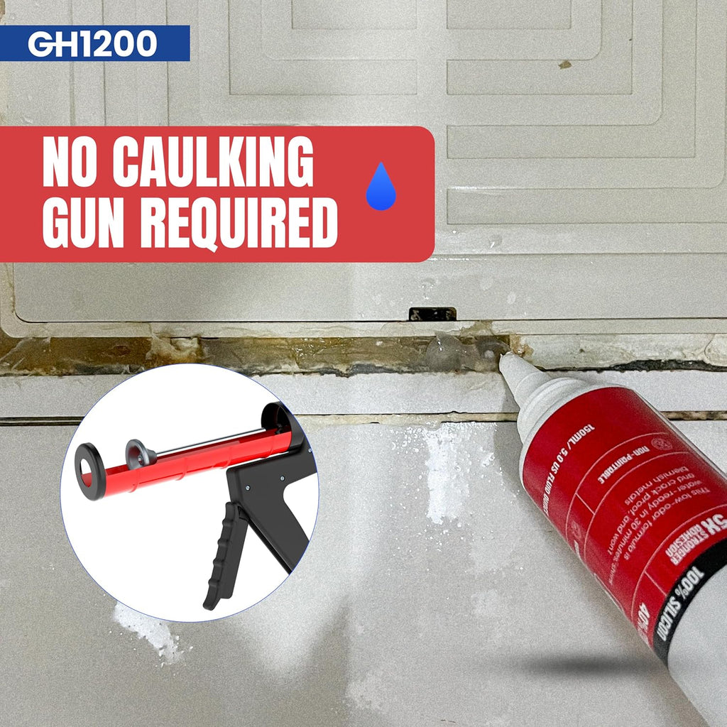 150 ML/5 FL Oz Silicone Caulk Clear Silicone Sealant Waterproof, Kitchen & Bathroom Caulk - Shrink & Crack Proof