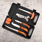 Hunting Deer Knife Set Field Dressing Kit Portable Game Processor Set Red Maple Camo Handle, 8 Pieces | Red Maple