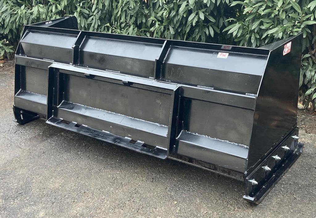 HD Kivel 84" Snow Pusher w/Rubber Edge for Tractor/Skid Steer-7ftSnowBox | Skid Steer Mount Material Handling Attachment