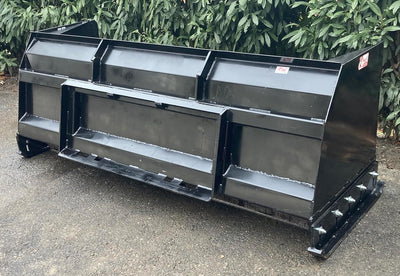 HD Kivel 84" Snow Pusher w/Rubber Edge for Tractor/Skid Steer-7ftSnowBox | Skid Steer Mount Material Handling Attachment