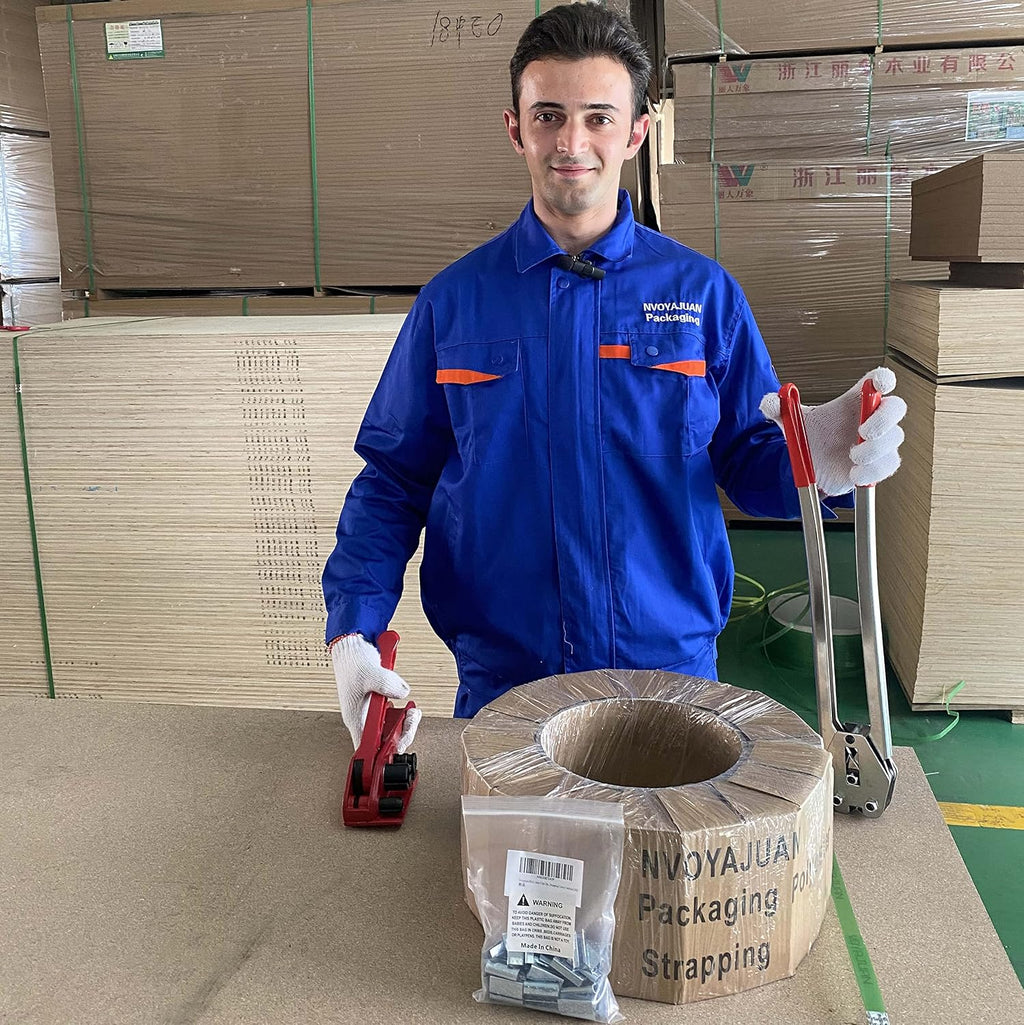 Packaging Heavy Duty (660Lbs) Strapping Roll Coil, Plastic Polyester Poly Straps Banding Supplies Material Tool