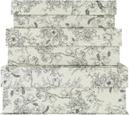 Decorative Storage Boxes with Lids, Set of 3, Elegant Floral