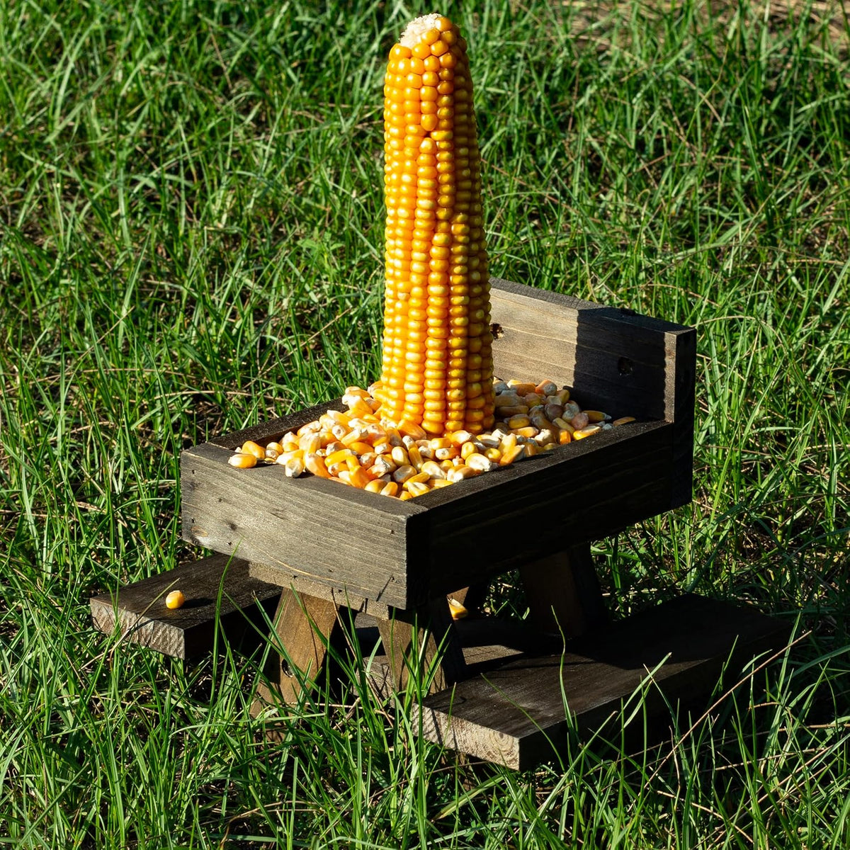 Squirrel Feeder for Outside Yard Games Funny Peanuts in Shell for Picnic Table House Garden Decor Chipmunk Bench Corn