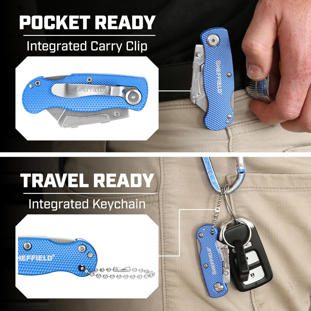 Utility Knife and Mini Box Cutter with Aluminum Handles