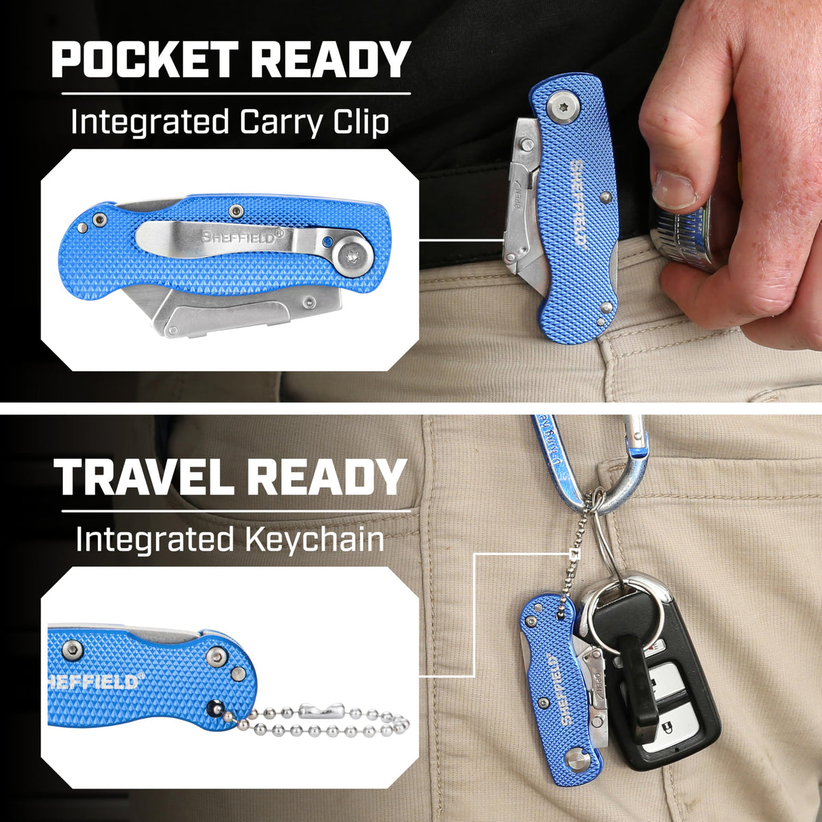 Utility Knife and Mini Box Cutter with Aluminum Handles