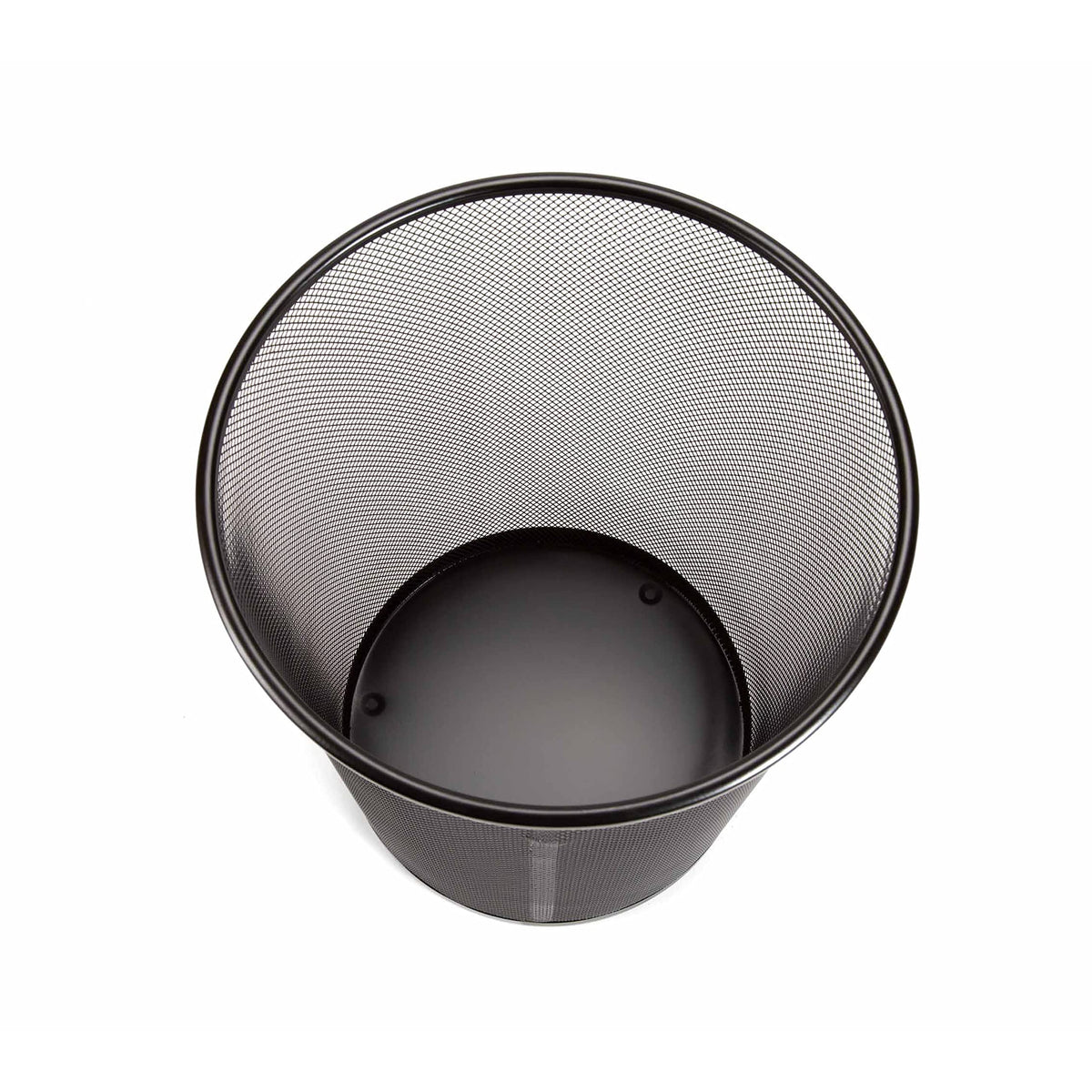 2-Pack 6-Gallon Round Steel Mesh Trash Can, Recycling Wastebasket, Black