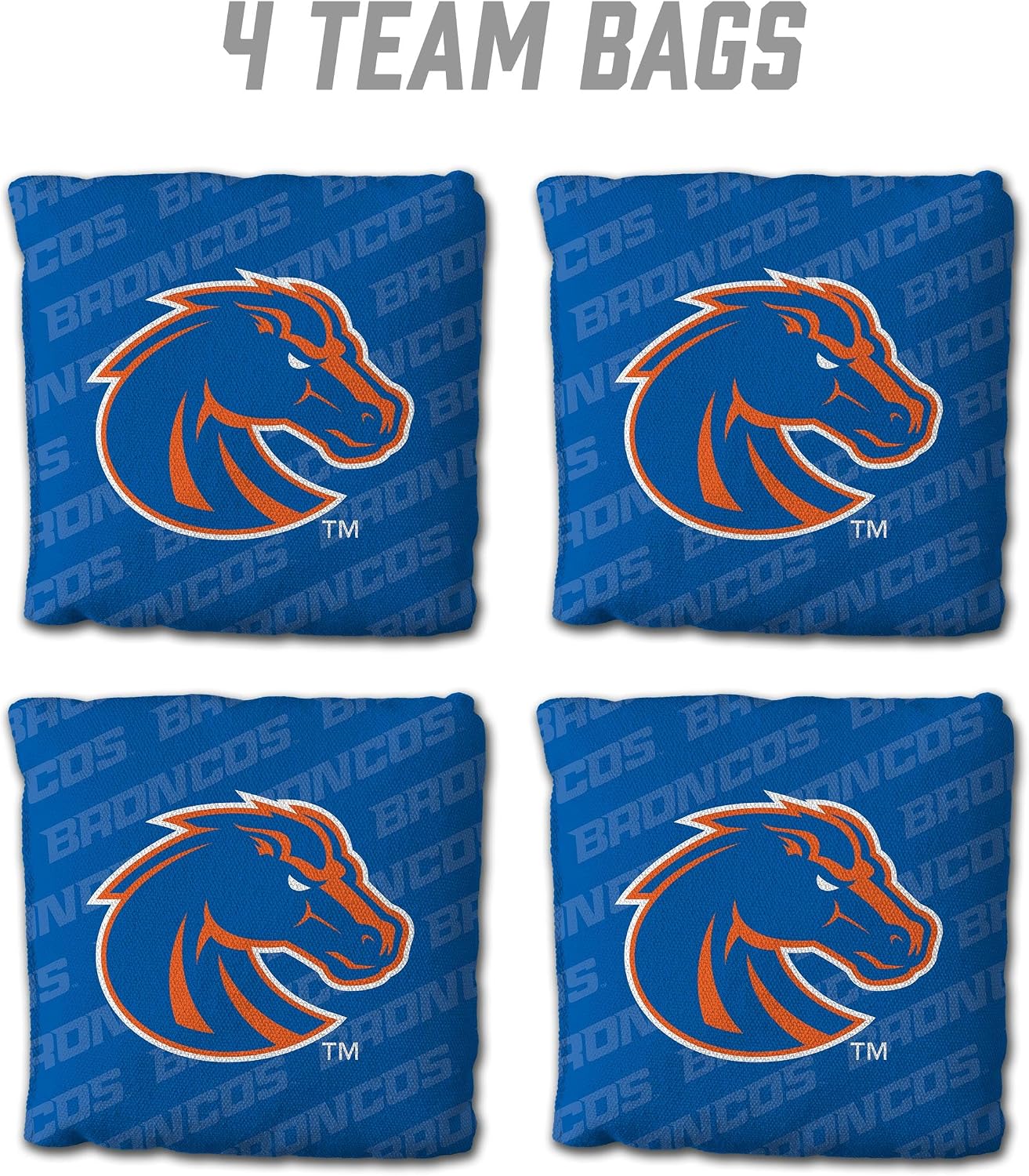 Officially-Licensed NCAA Set of 4 Cornhole Bags - All Weather Regulation 6” x 6” Size - 16oz Weight - Designed in USA